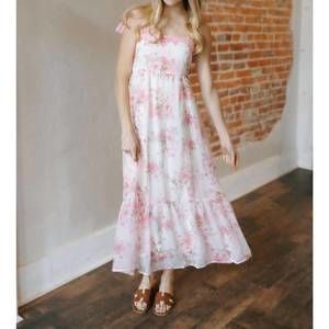 Blu Pepper Pink Floral Maxi Dress
